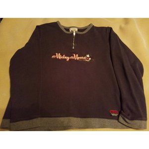 Walt Disney World Mickey Mouse Quarter Zip Sweatshirt Since 1928 Size L Vintage